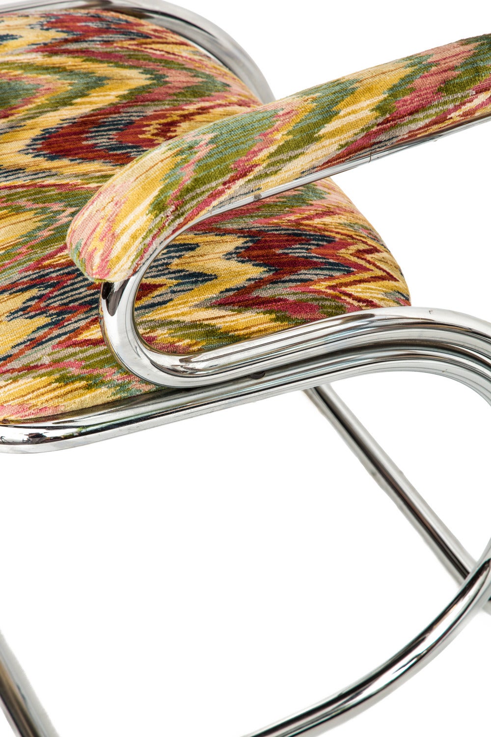 Pair of 1970s Italian Chrome Tubular Chairs