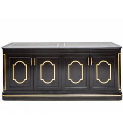 Regency Black Lacquer and Gold Sideboard
