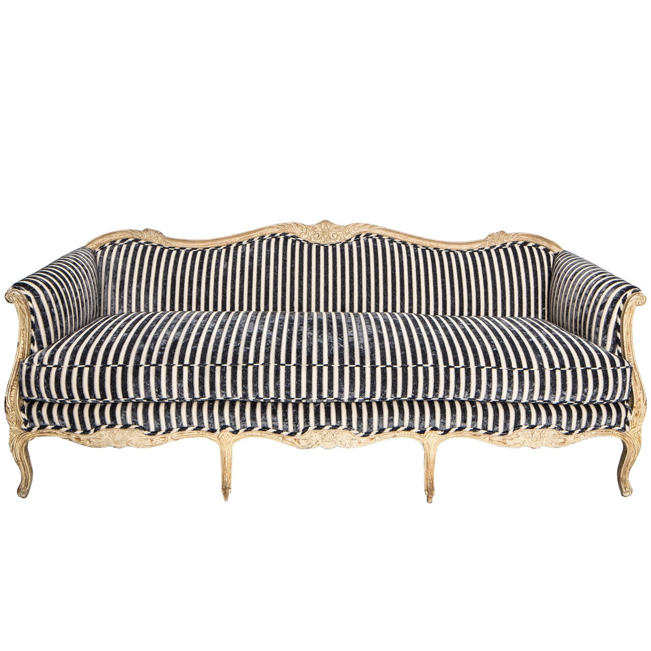 Edwardian Pinstripe Sofa For Sale