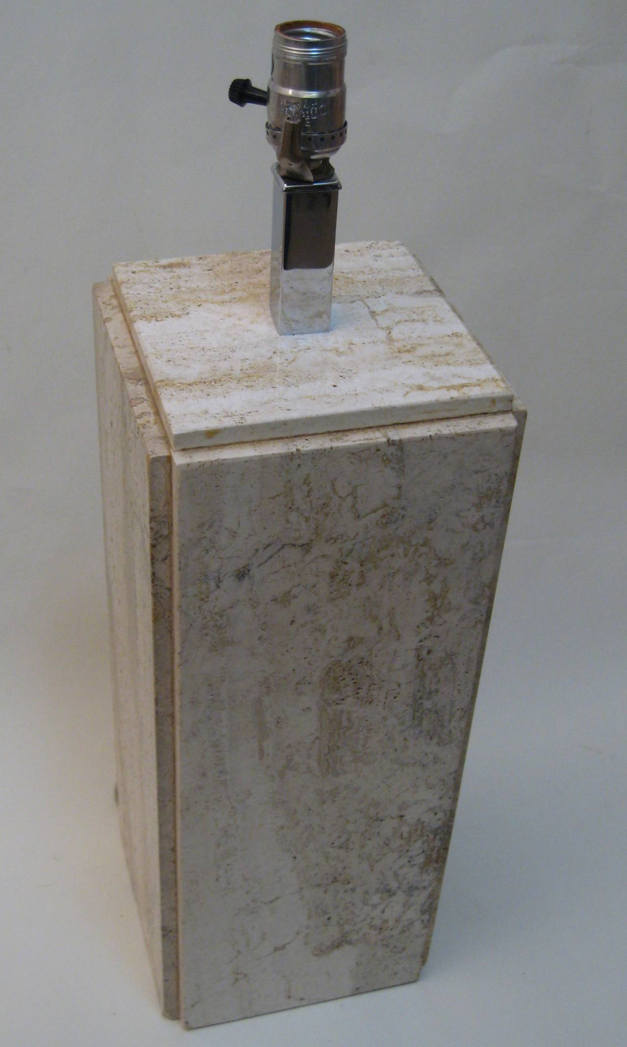 Architectural Raymor Travertine Lamp In Excellent Condition In Garnerville, NY