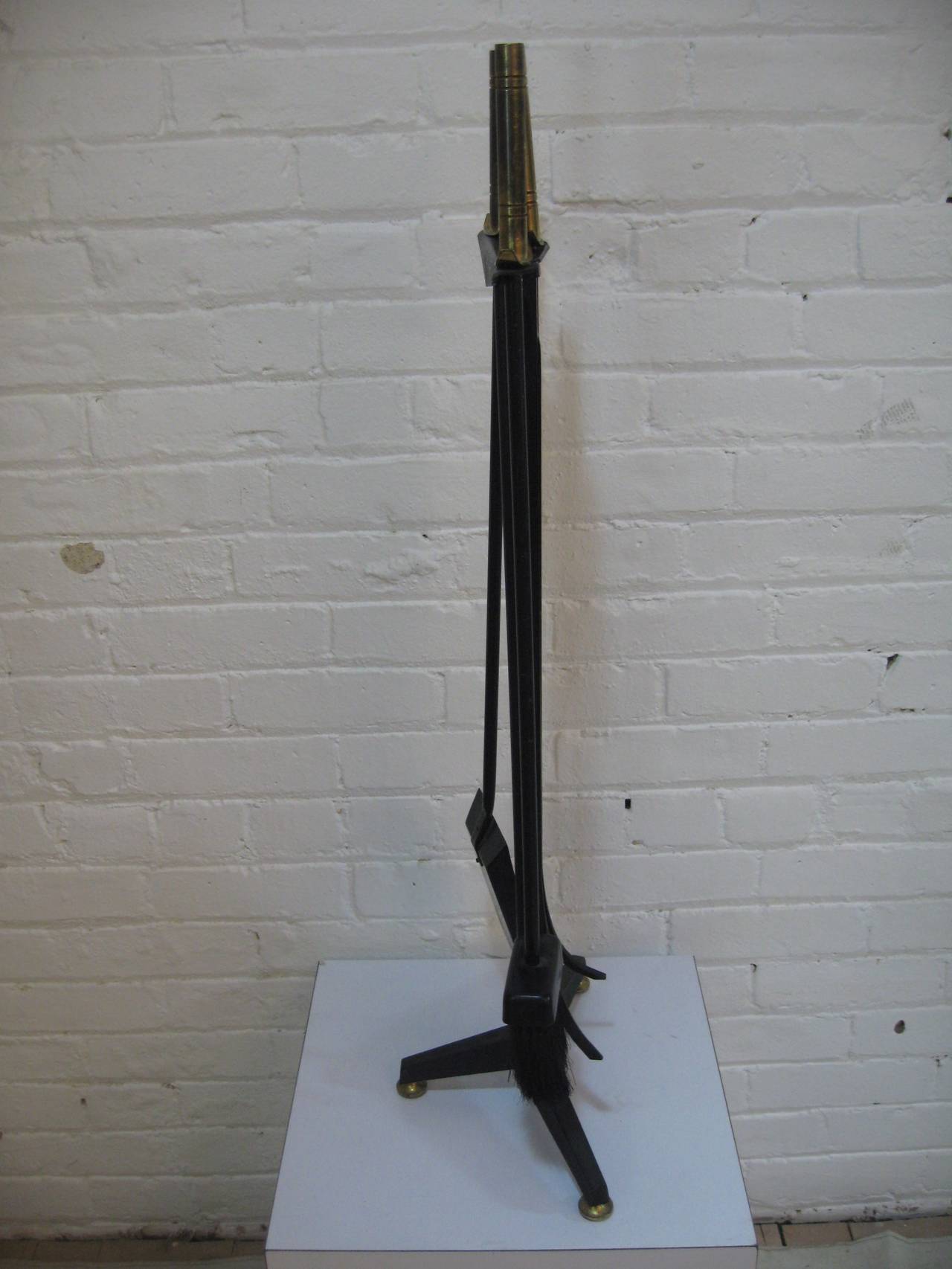 Modernist Fireplace Tools in the Style of Tommi Parzinger In Excellent Condition In Garnerville, NY
