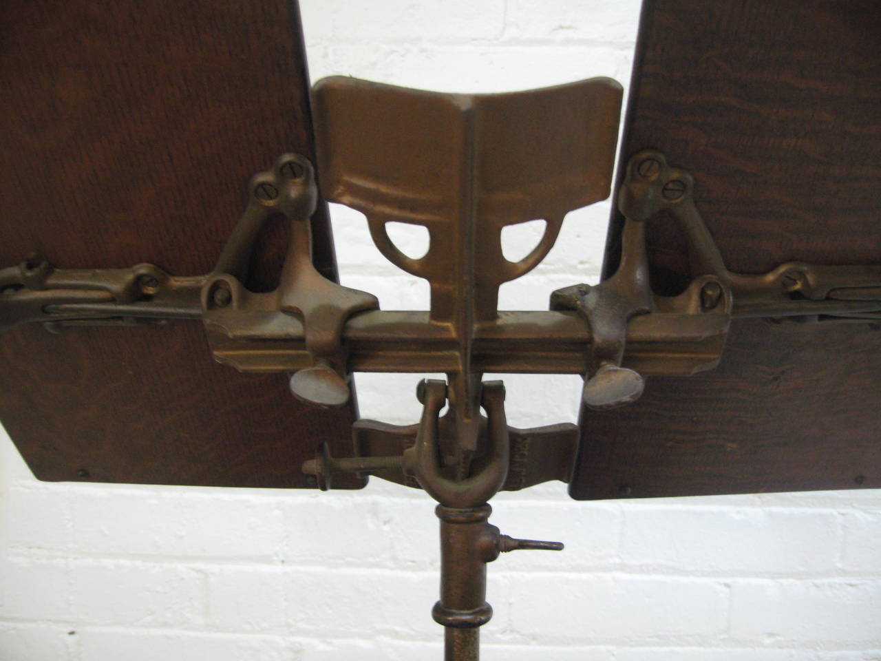 Lambie Oak and Iron Industrial Book Stand 1