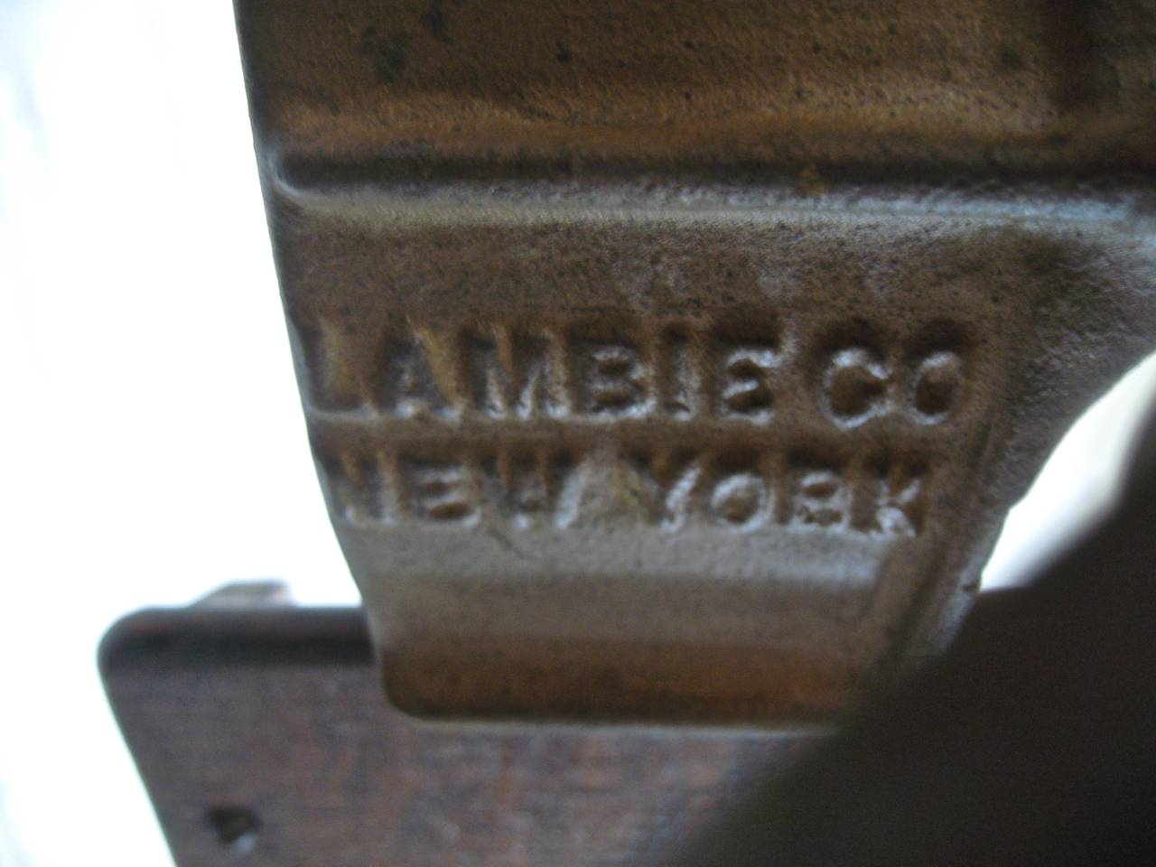 20th Century Lambie Oak and Iron Industrial Book Stand