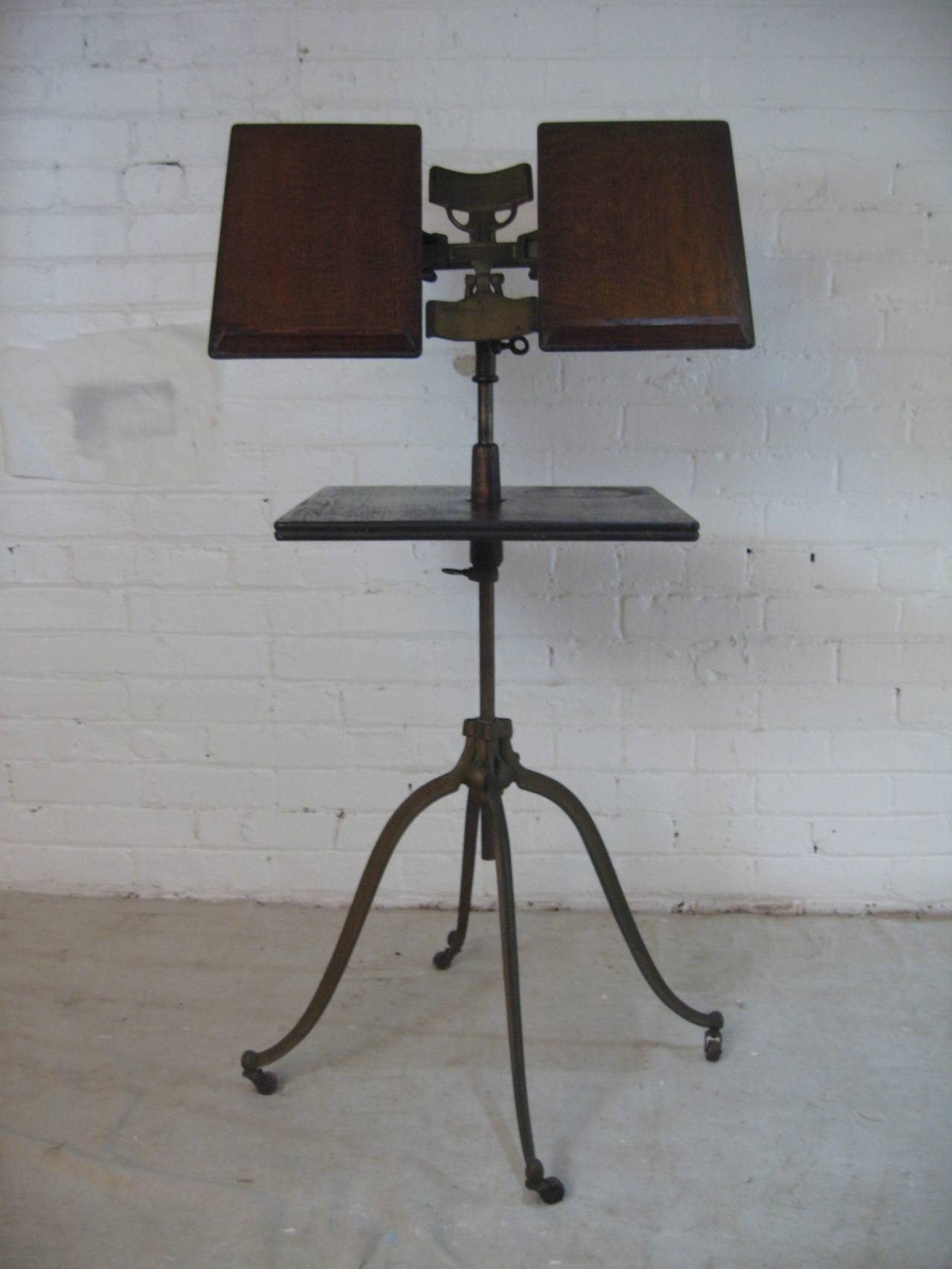 Lambie Oak and Iron Industrial Book Stand 4