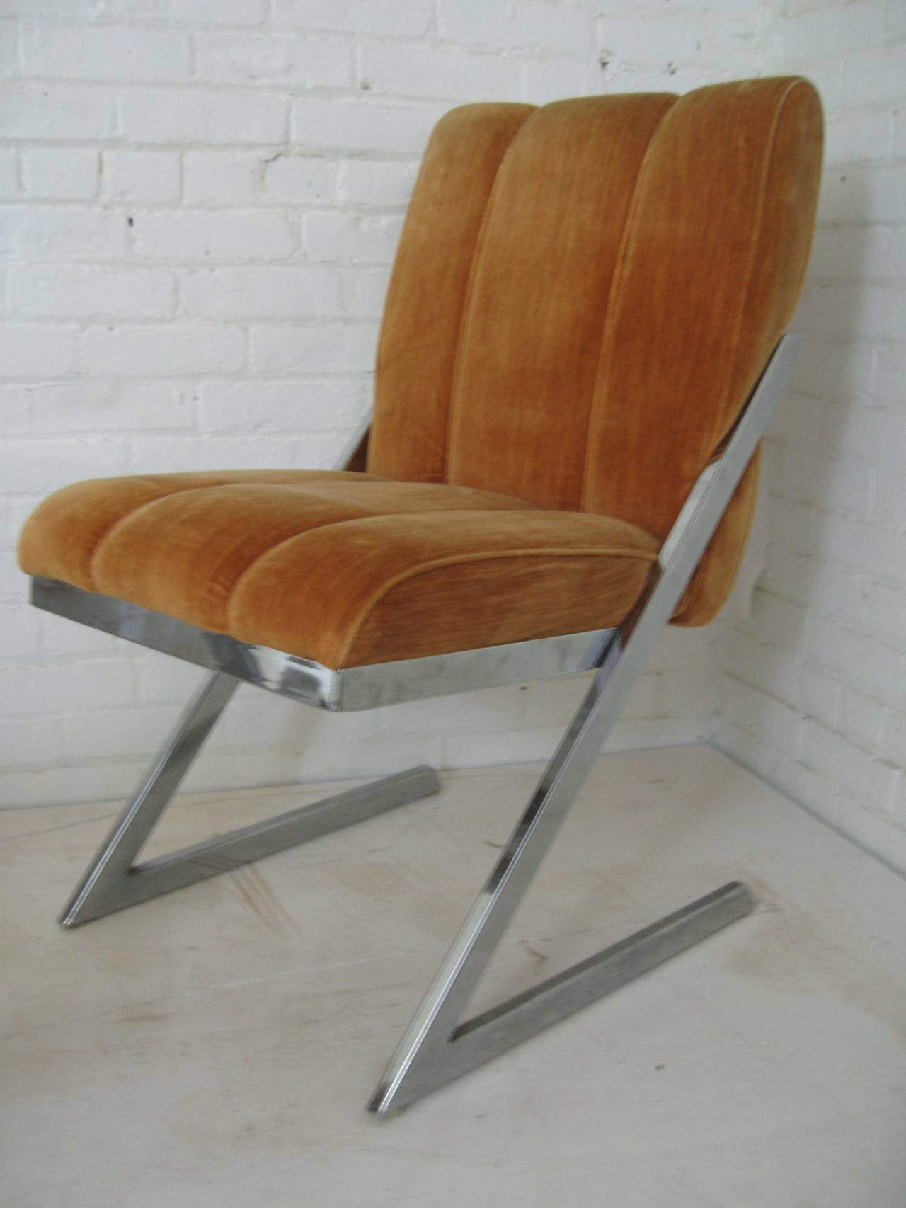 Late 20th Century 1970s Chrome Cantilever Dining Chairs