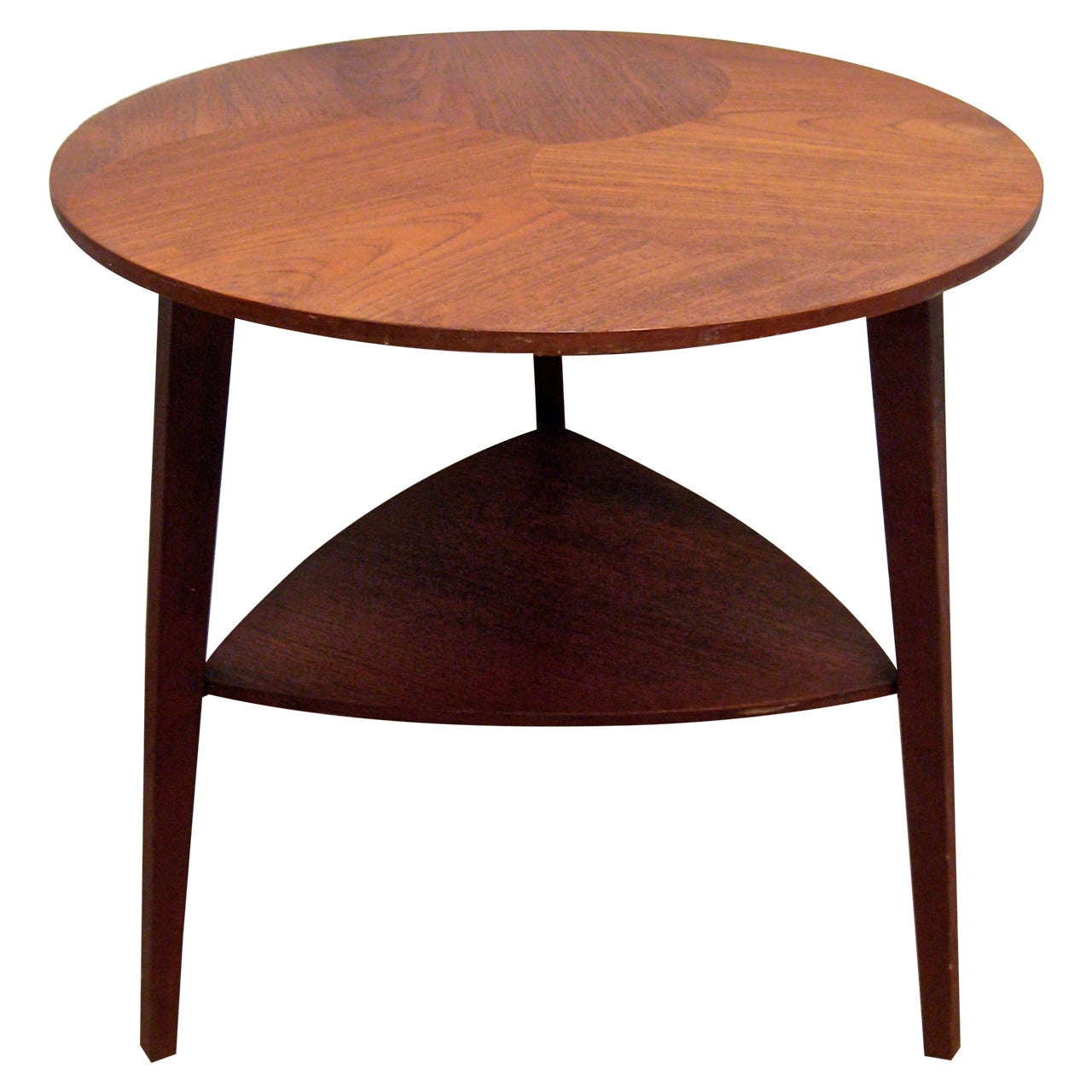 Danish Modern Teak Pinwheel Side Table