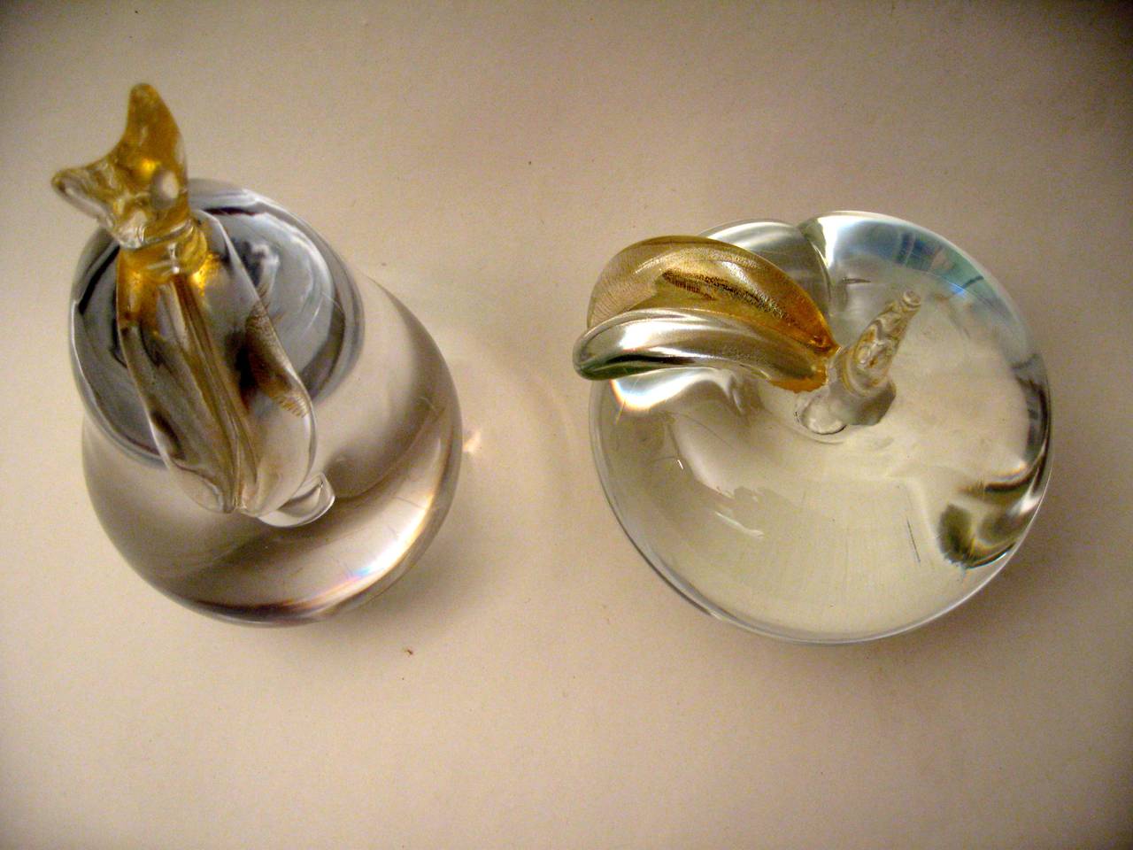 Mid-Century Modern Italian Art Glass Pear and Apple