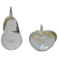 Italian Art Glass Pear and Apple