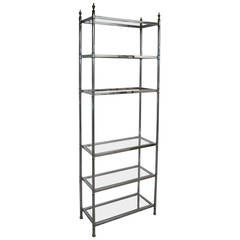 Jansen Neoclassical Style Chrome and Brass Etagere