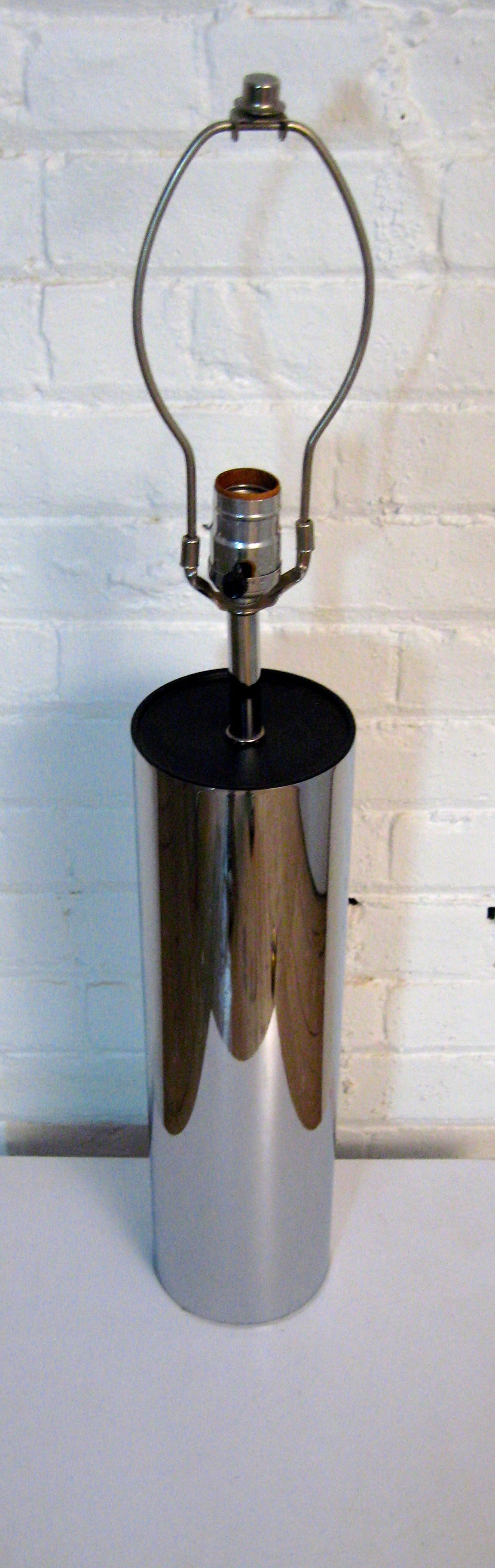 Mid-Century Modern Robert Sonneman for George Kovacs Chrome Cylinder Table Lamp