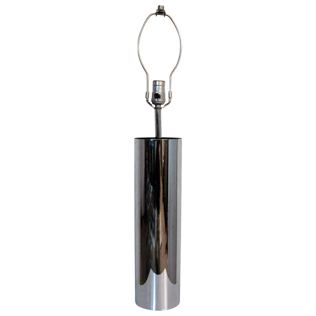 Robert Sonneman for George Kovacs Chrome Cylinder Table Lamp