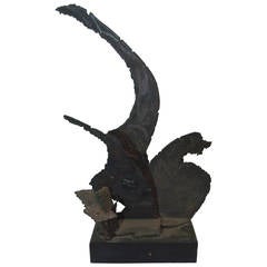 1960s Torch Cut Brutalist Steel Sculpture