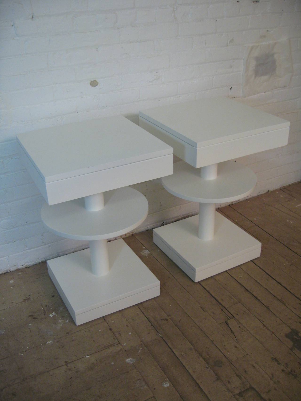 Moderne Lacquered End Tables in the Manner of Tommi Parzinger 4