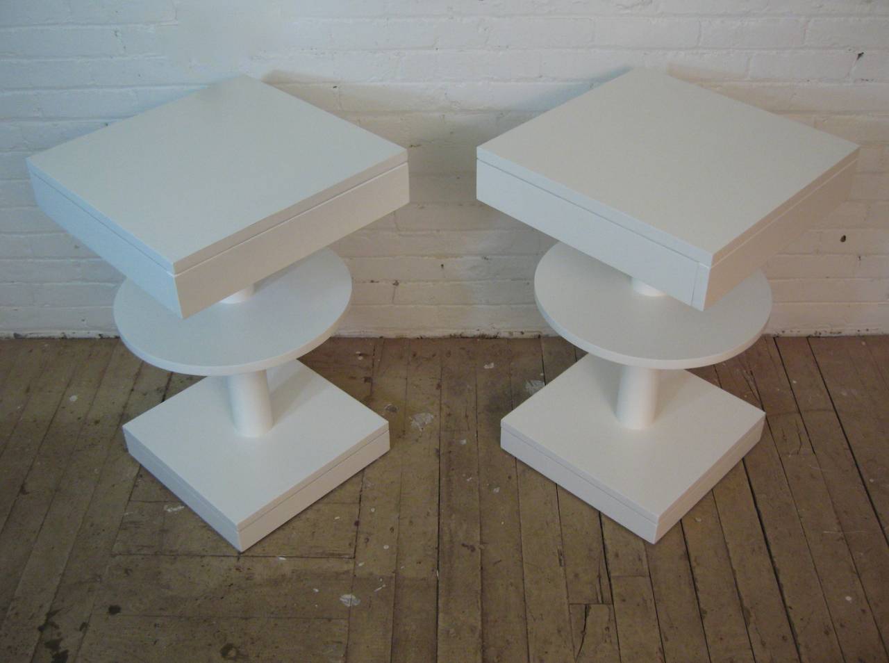 American Moderne Lacquered End Tables in the Manner of Tommi Parzinger