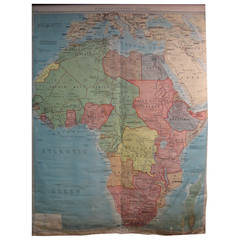carte de l'Afrique 1923 de Denoyer-Geppert School House