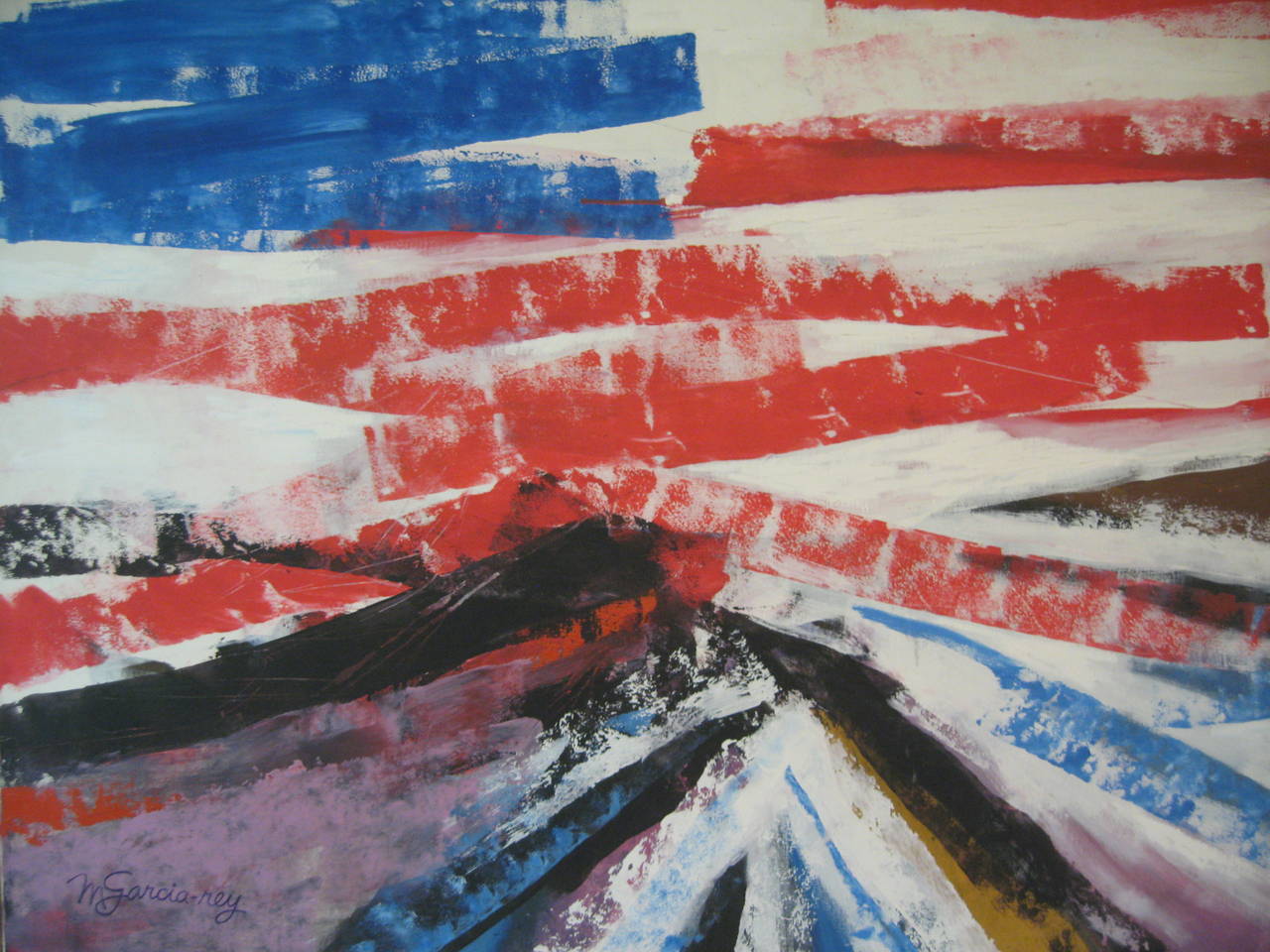 American Manuel Garcia-Rey Abstract Expressionist Painting