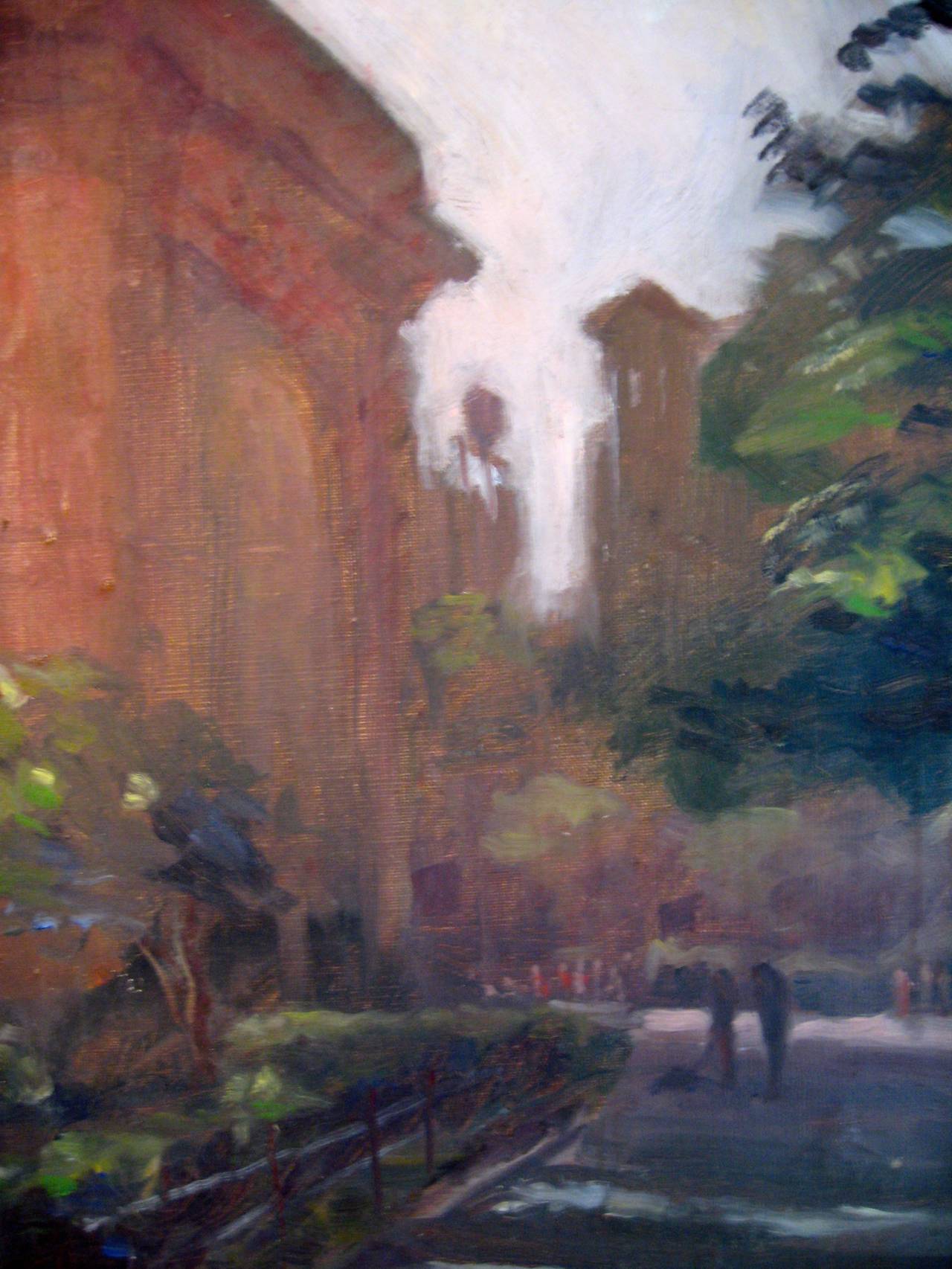 Anthony Springer 1970s Washington Square Painting In Excellent Condition In Garnerville, NY