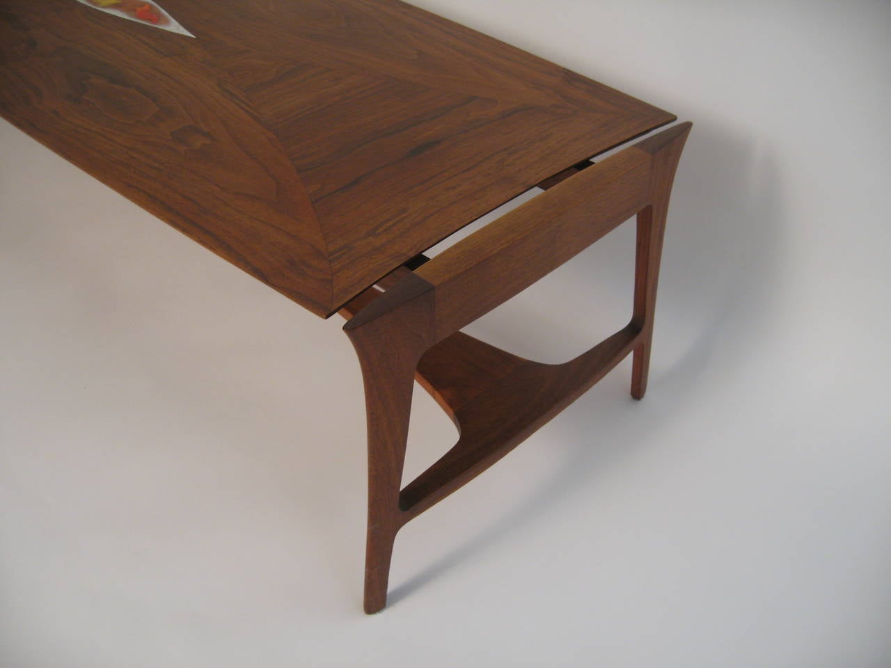 Mid-20th Century Walnut and Enamel John Stuart Coffee Table in the Manner of Ray Sabota 