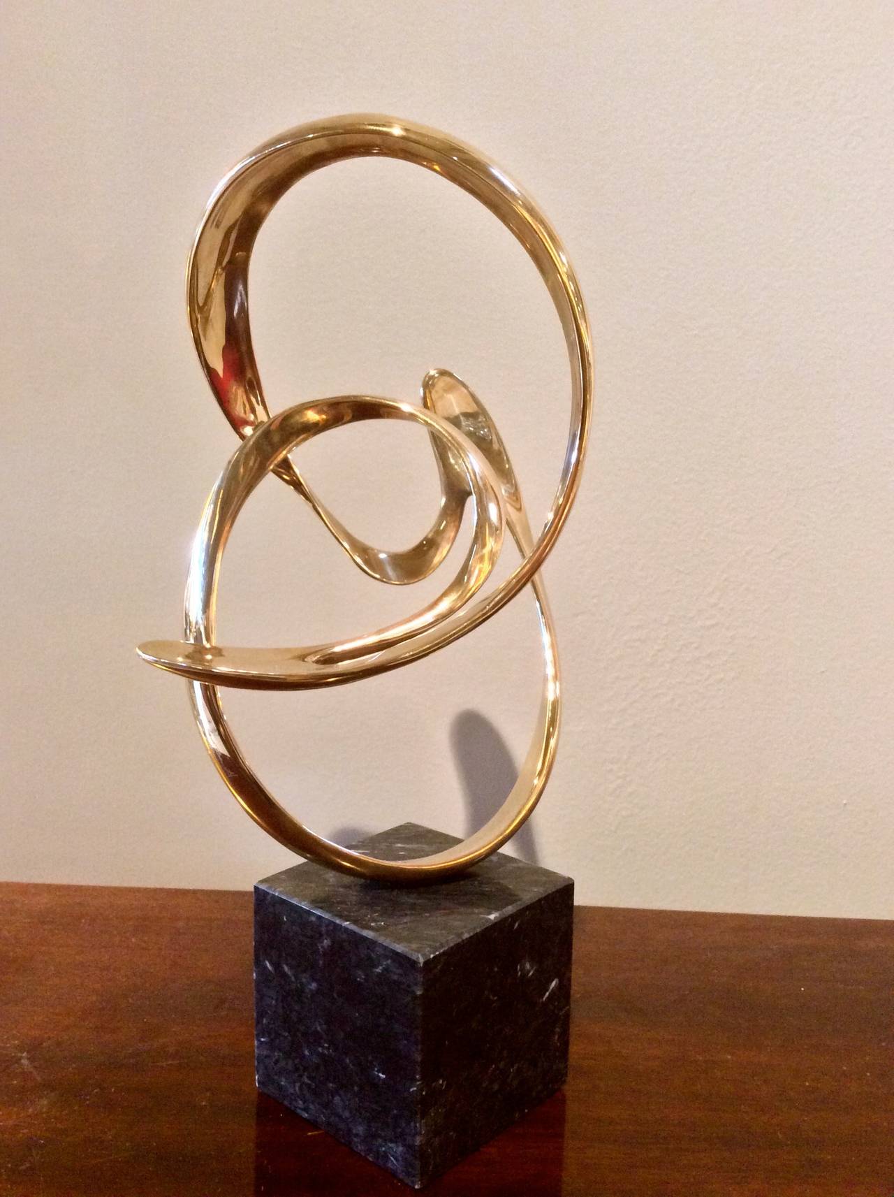 Late 20th Century Bronze Abstract Sculpture, Signed by Tom Bennett