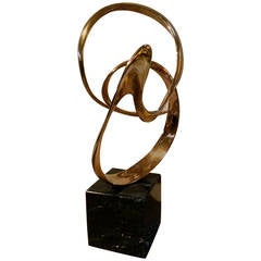 Bronze Abstract Sculpture, Signed by Tom Bennett