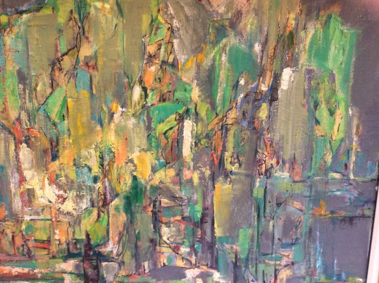 MidCentury Impasto Abstract Oil Painting at 1stdibs