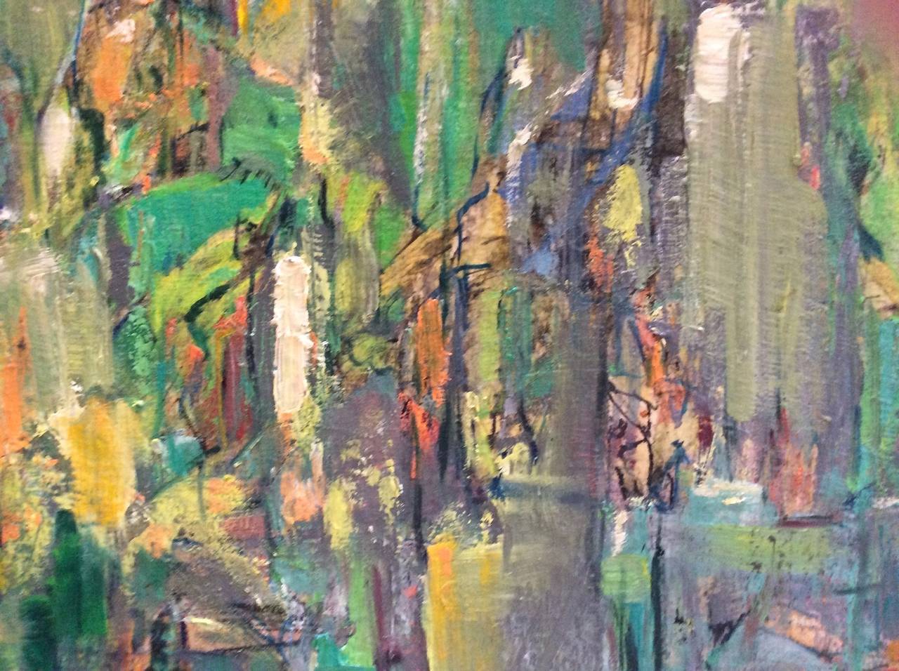 MidCentury Impasto Abstract Oil Painting at 1stdibs