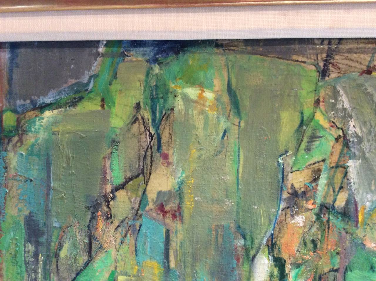 MidCentury Impasto Abstract Oil Painting at 1stdibs