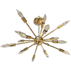 Midcentury Brass Sputnik Chandelier