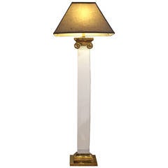 Brass and Lucite Standing Floor Lamp