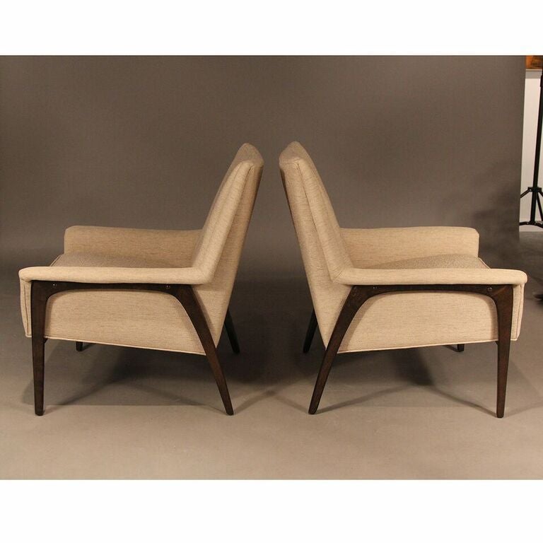 Mid-Century Modern Mid-Century Pair of Lounge Chairs by Folke Ohlsson for DUX
