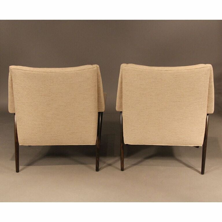 Swedish Mid-Century Pair of Lounge Chairs by Folke Ohlsson for DUX