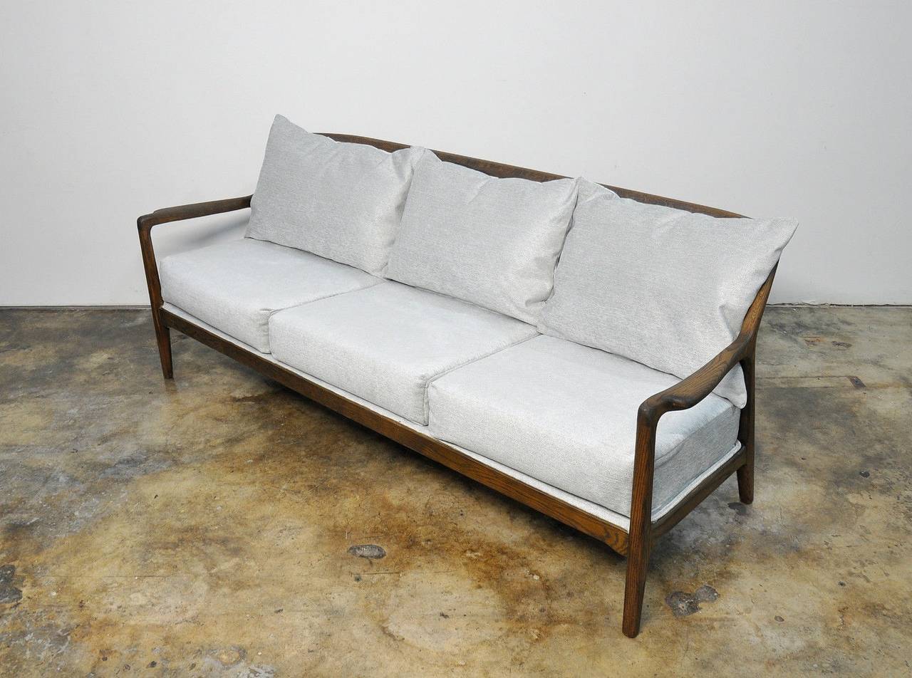 Oak Mid Century Spindle back Sofa, By Jack Van Der Molen, 1950s For Sale