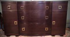 Mid Century Mahogany Bow Fronted Credenza or Buffet , circa 1950s