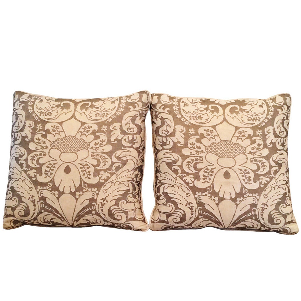 Vintage Fortuny Pillows, Caravaggio Pattern