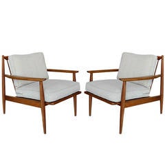 Pair of Danish Modern Lounge Chairs, Manner of Kofod-Larsen