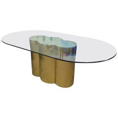 Quatrefoil Cloud Design Oval Dining Table in the Manner of Mastercraft
