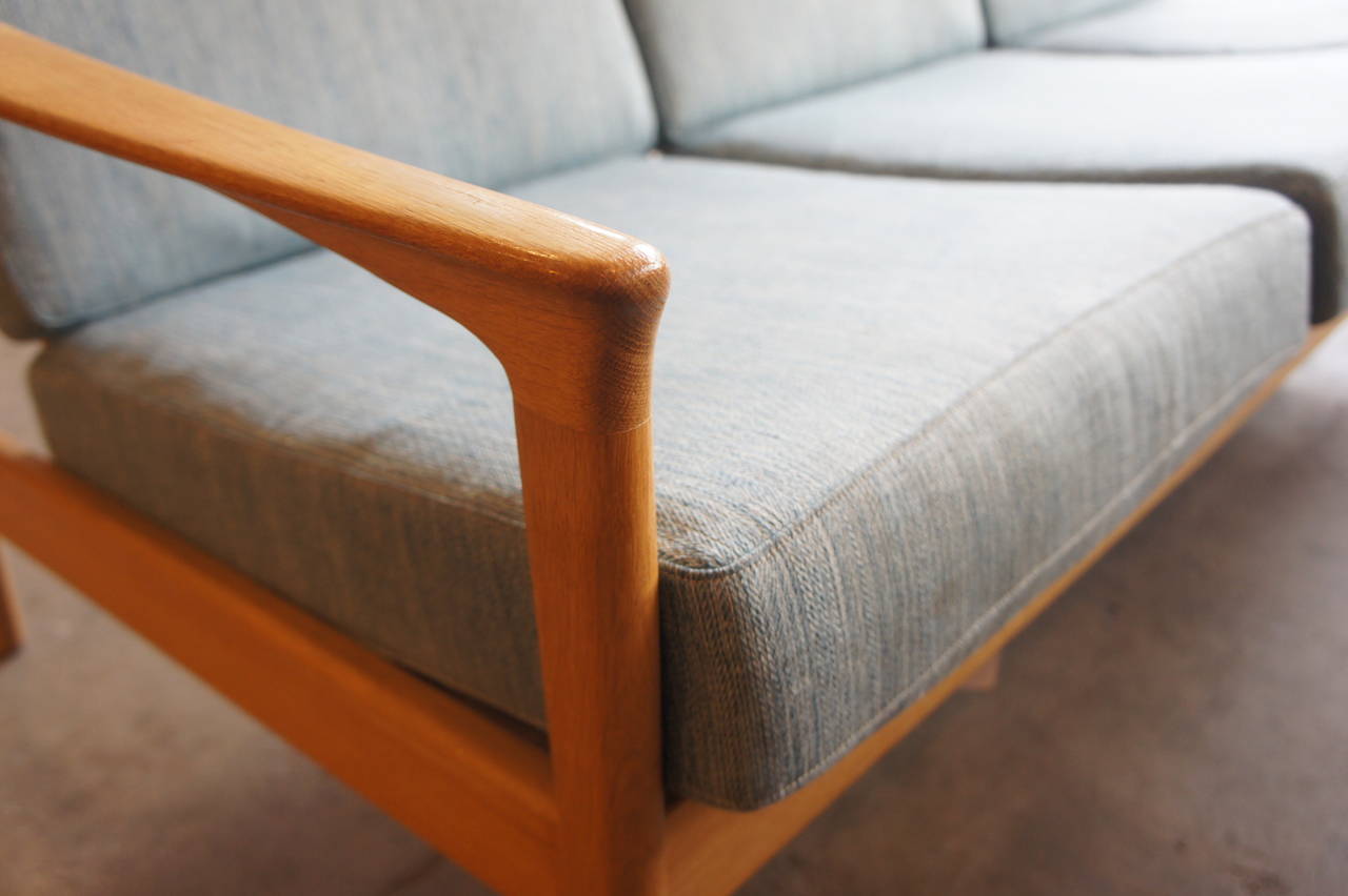 Swedish Folke Ohlsson for Bodafors Oak Three-Seat Sofa