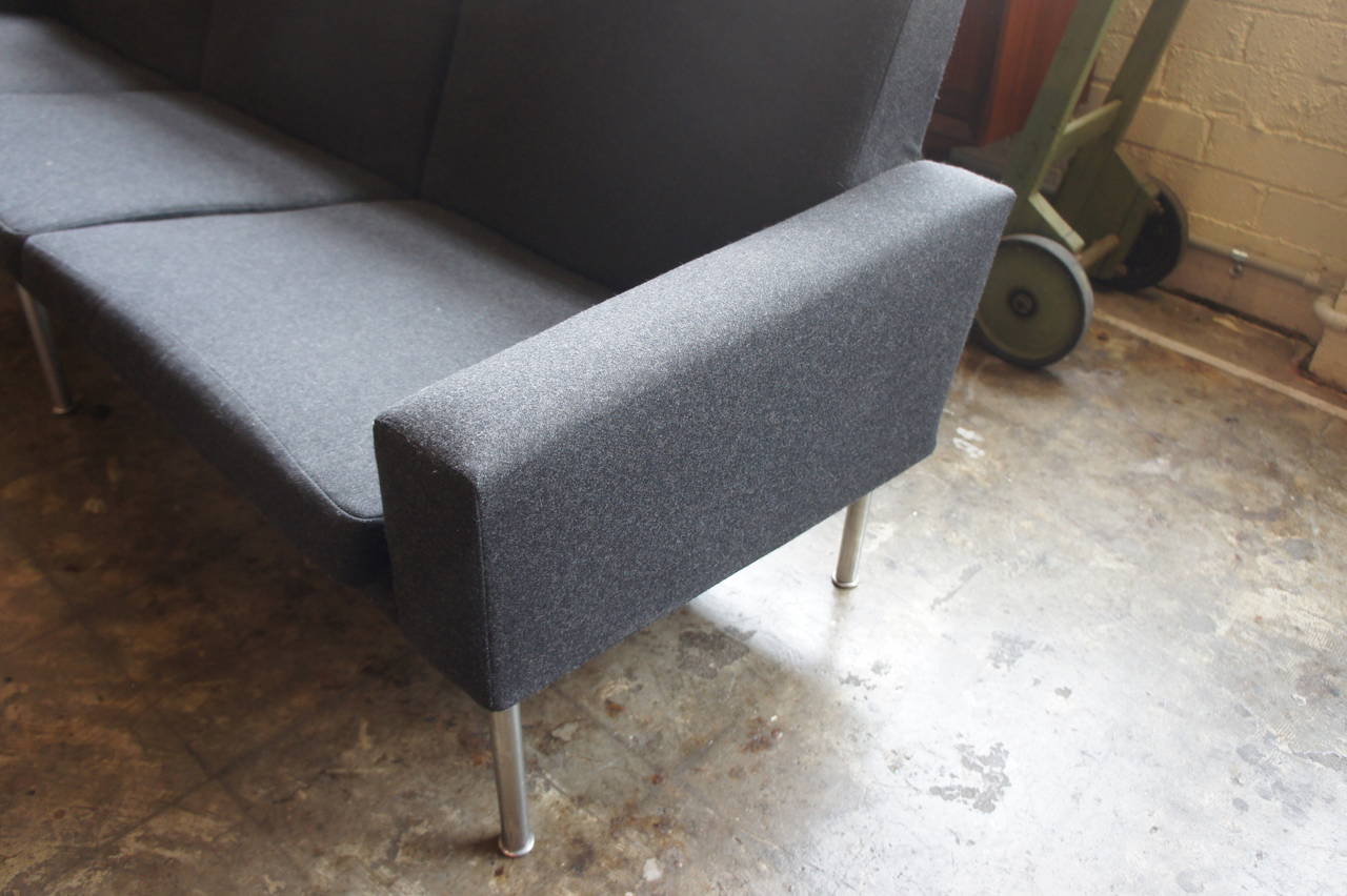 20th Century Hans J. Wegner AP34/3 Seater Sofa in New Wool For Sale