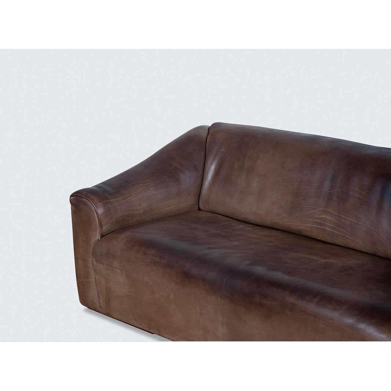 Swiss 1970's Brown Leather DS47 Sofa by De Sede For Sale