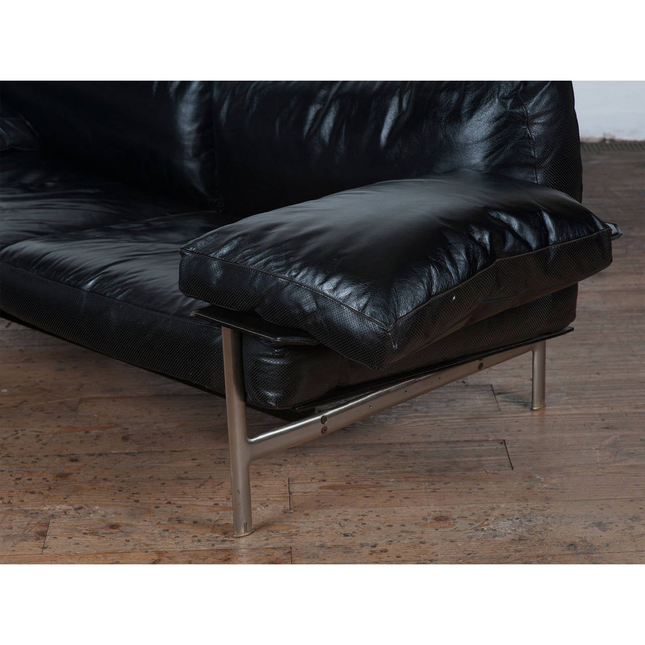 20th Century 1970s Black Leather 'Diesis' Sofa by Antonio Citterio for B&B Italia