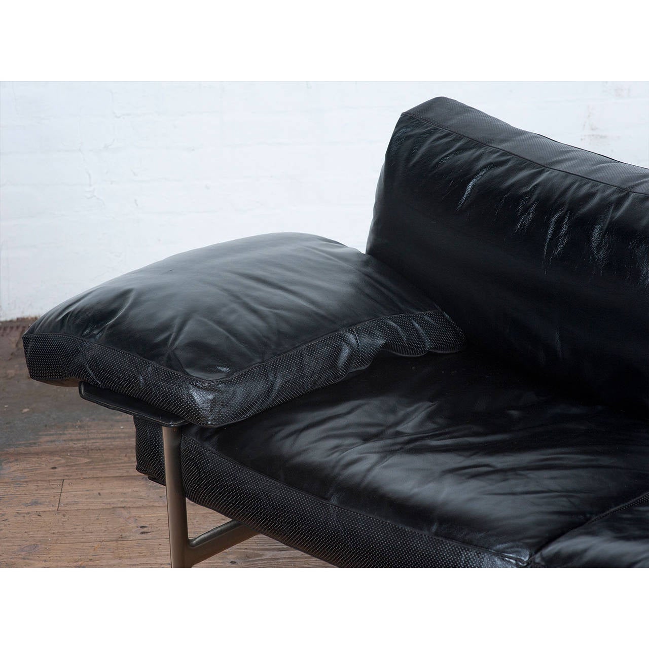 1970s Black Leather 'Diesis' Sofa by Antonio Citterio for B&B Italia In Excellent Condition In Melbourne, Victoria