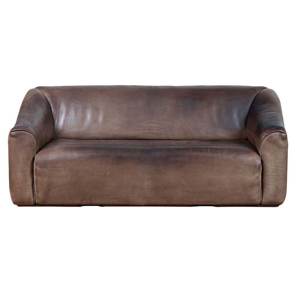 1970's Brown Leather DS47 Sofa by De Sede For Sale