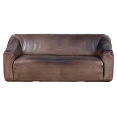 1970's Brown Leather DS47 Sofa by De Sede