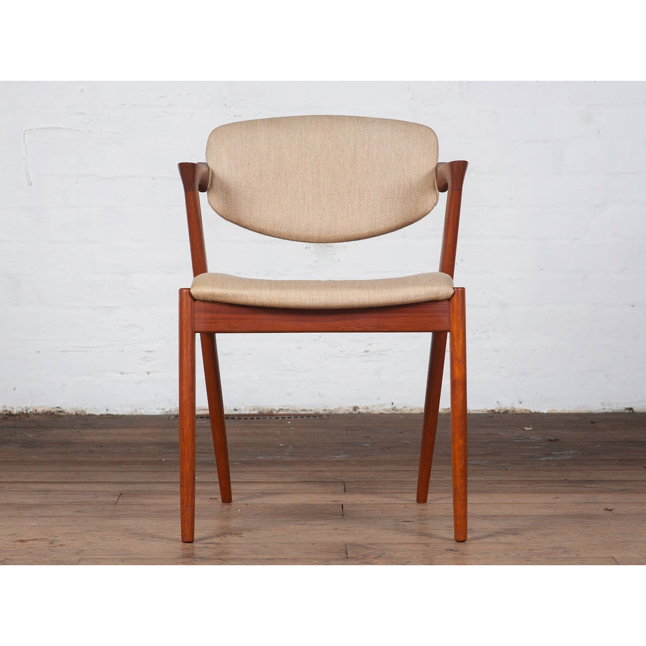 Pair of Mid-Century Danish Model 42 Teak Dining Chairs by Kai Kristiansen