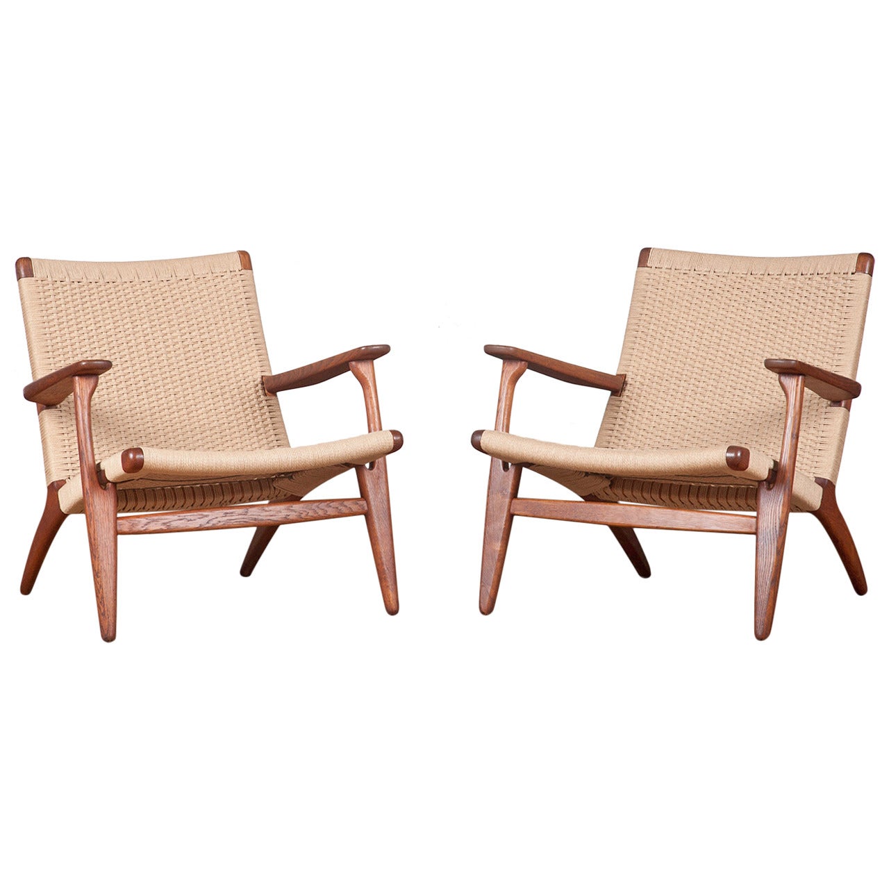 Pair of Mid-Century CH-25 Easy Chairs by Hans J. Wegner