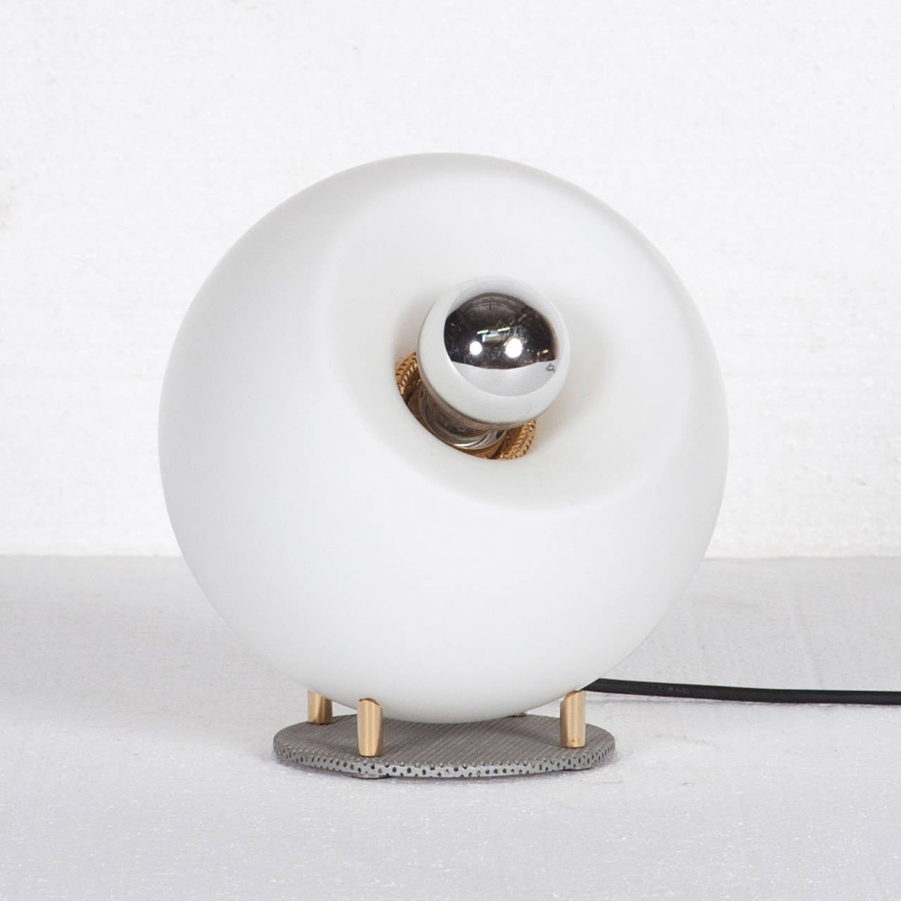Mid Century Italian Memphis Style Glass Orb Lamps in White, Cream and Mint