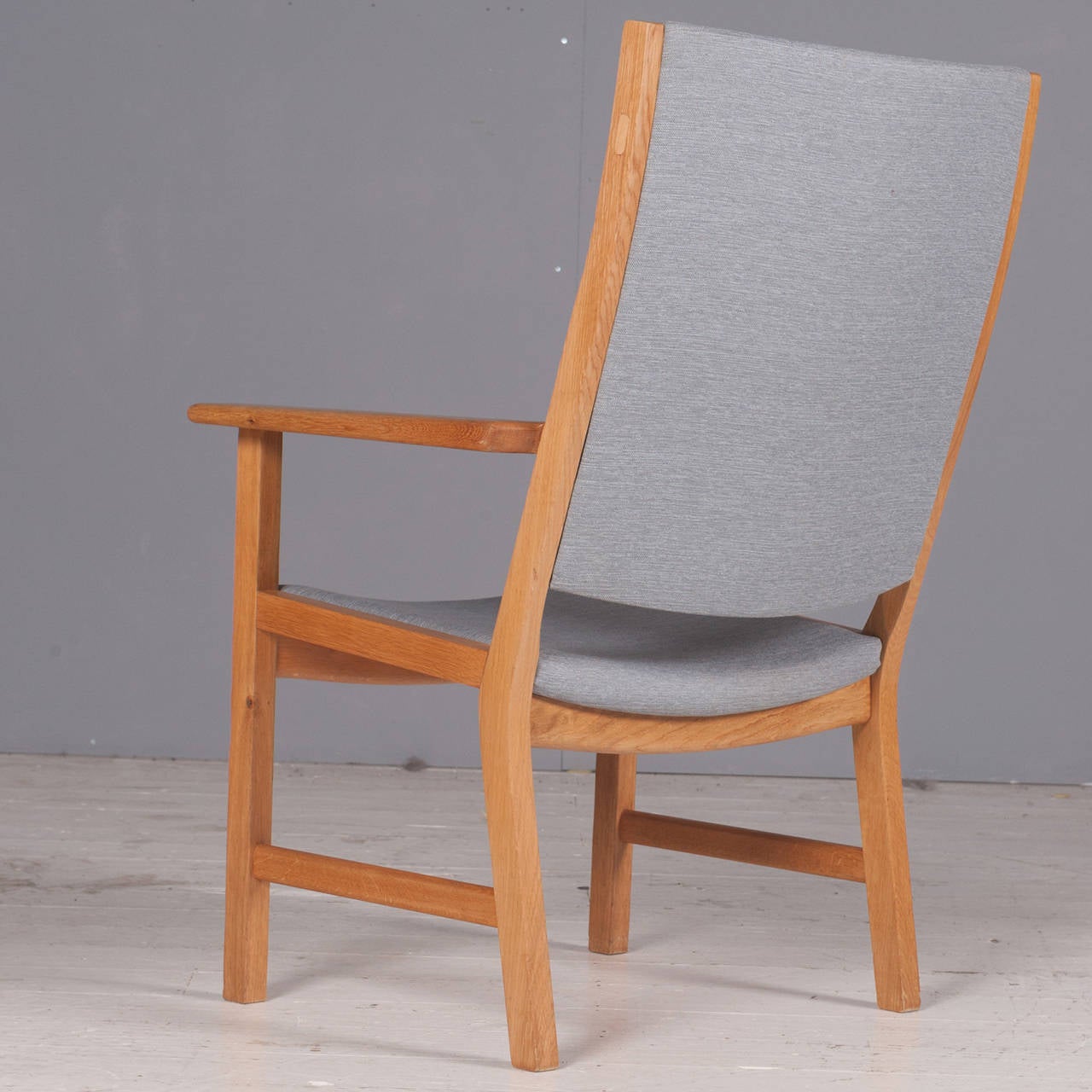 Danish Highback Oak Chair by Hans J. Wegner, 1970s In Excellent Condition For Sale In Melbourne, Victoria