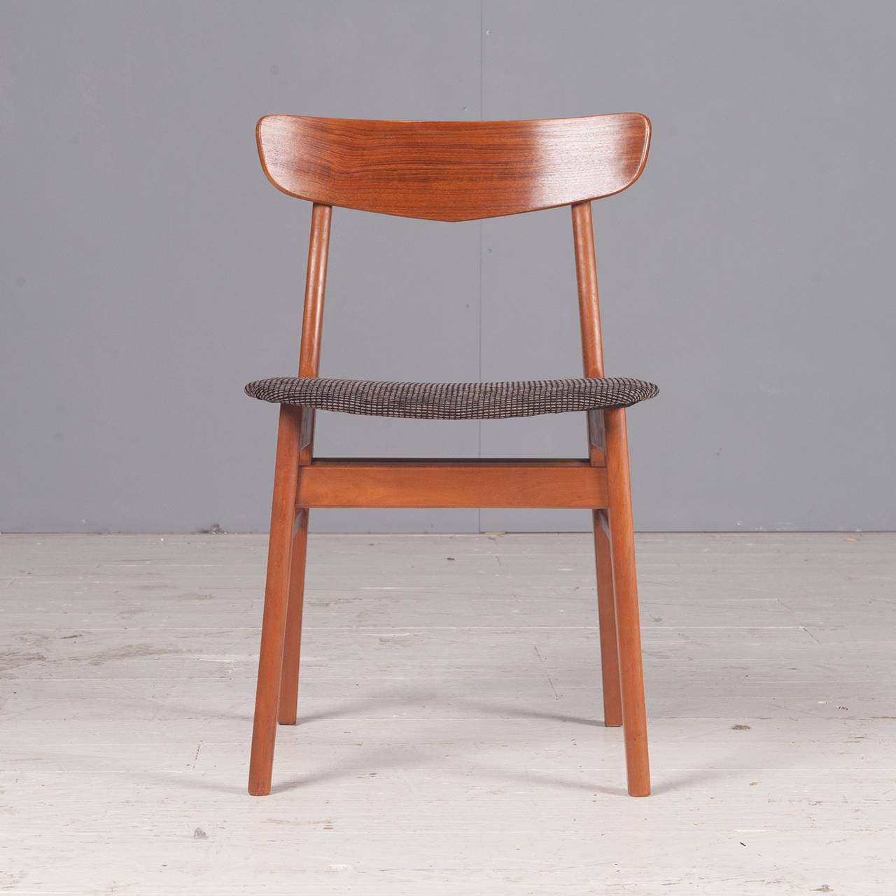 Danish Farstrup V Back Dining Chairs in Teak Set of Six, 1960s