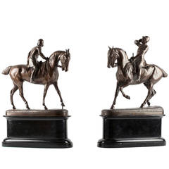 Pair of Bronze Hunting Figures, 19th Century
