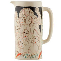 Clarice Cliff Jug with Fair Ladies by Dame Laura Knight, 1934